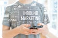 Inbound marketing with man using a smartphone