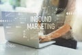 Inbound marketing with woman using laptop