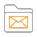 Inbox folder vector color line icon Royalty Free Stock Photo