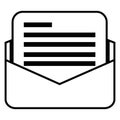 Inbox icon. File document icon. Simple Stroked document icon Royalty Free Stock Photo