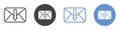 Inbox icon flat line symbol set