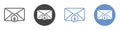 Inbox icon flat line symbol set