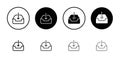 Inbox icon Outline vector for web ui