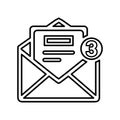 Inbox, letter, chat outline icon. Line vector design