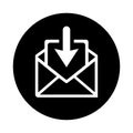 Inbox, letter icon. black vector design