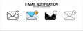 inbox, mail, email, envelope, message unread icon vector illustration simple flat design