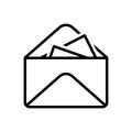 Black line icon for Inbox Message, inbox and communication