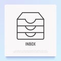 Inbox message thin line icon. Modern vector illustration of web communication