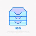 Inbox message thin line icon. Vector illustration