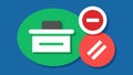 Inbox with minus and ban sign, email management and removal options vector design Generative AI