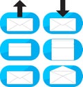 Inbox, outgoing emails icon set