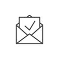 Inbox, receive mail line icon