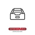 Inbox vector icon in modern design style for web site and mobile app. Royalty Free Stock Photo
