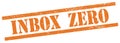 INBOX ZERO text on orange grungy rectangle stamp