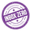 INBOX ZERO text on violet indigo round grungy stamp