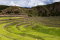 Inca circular terraces in Moray, in the Sacred Valley, Peru.