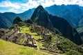 Machu Picchu Inca Empire City glistens under the sun. Royalty Free Stock Photo