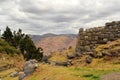 Inca fortress Saksaywaman with view on Cusco, Peru