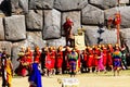 Inca King Being Carried Into Inti Raymi Festival Cusco Peru