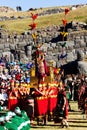 Inca King Being Carried On Throne Inti Raymi Cusco Peru
