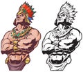 Inca or Mayan or Aztec Warrior or Chief Vector Mascot Royalty Free Stock Photo