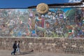 Inca painting in the streets of Cusco, Peru
