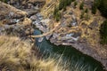 Inca Qeswachaka bridge made of grass Royalty Free Stock Photo