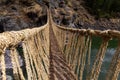Inca Qeswachaka bridge made of grass Royalty Free Stock Photo