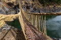 Inca Qeswachaka bridge made of grass Royalty Free Stock Photo