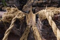 Inca Qeswachaka bridge made of grass Royalty Free Stock Photo
