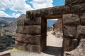 Inca ruins in Pisac, peruvian ancient gate