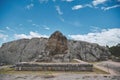 Archaelogical Qenqo. Strange and weird rock structures. Neighborhoods Cusco City. Royalty Free Stock Photo