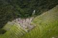 The Inca ruins of Winay Wayna along the Inca Trail to Machu Picchu in Peru Royalty Free Stock Photo