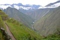 Inca ruins of Winay Wayna on the Inca Trail to Machu Picchu, Peru Royalty Free Stock Photo