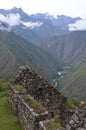 Inca ruins at Winay Wayna on the Inca Trail to Machu Picchu, Peru Royalty Free Stock Photo