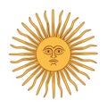 The Inca sun God. Sun of may. Inca god Inti, from Argentina and Uruguay national flag.