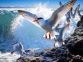 Inca Terns on a Peruvian Island Made With Generative AI illustration
