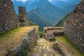 Inca Trail, Peru - August 03, 2017: Ancient ruins of Winay Wayna on the Inca Trail, Peru Royalty Free Stock Photo