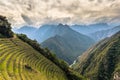 Inca Trail, Peru - August 03, 2017: Ancient ruins of Winay Wayna on the Inca Trail, Peru