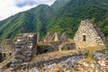 Inca Trail, Peru - August 03, 2017: Ancient ruins of Winay Wayna on the Inca Trail, Peru Royalty Free Stock Photo