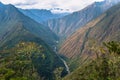 Inca Trail, Peru - August 03, 2017: Wild landscape of the Inca T Royalty Free Stock Photo