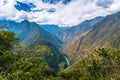 Inca Trail, Peru - August 03, 2017: Wild landscape of the Inca T Royalty Free Stock Photo