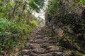 Inca Trail, Peru - August 03, 2017: Wild landscape of the Inca T Royalty Free Stock Photo