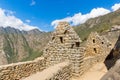 Inca Wall in Machu Picchu, Peru, South America. Example of polygonal masonry. The famous 32 angles stone Royalty Free Stock Photo