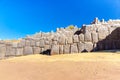 Inca Wall in SAQSAYWAMAN, Peru, South America. Example of polygonal masonry. The famous 32 angles stone Royalty Free Stock Photo