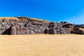 Inca Wall in SAQSAYWAMAN, Peru, South America. Example of polygonal masonry. The famous 32 angles stone Royalty Free Stock Photo