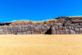 Inca Wall in SAQSAYWAMAN, Peru, South America. Example of polygonal masonry. The famous 32 angles stone Royalty Free Stock Photo