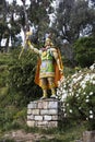Inca warrior statue at Isla del sol in Bolivia
