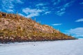 Incahuasi island in Salar de Uyuni. Bolivia Royalty Free Stock Photo