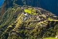 The Incan ruins of Machu Picchu in Peru Royalty Free Stock Photo